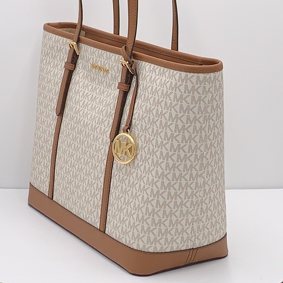 MICHAEL KORS TOP ZIP LARGE SHOULDER TOTE VANILLA COLOR NWT - Picture 16 of 16